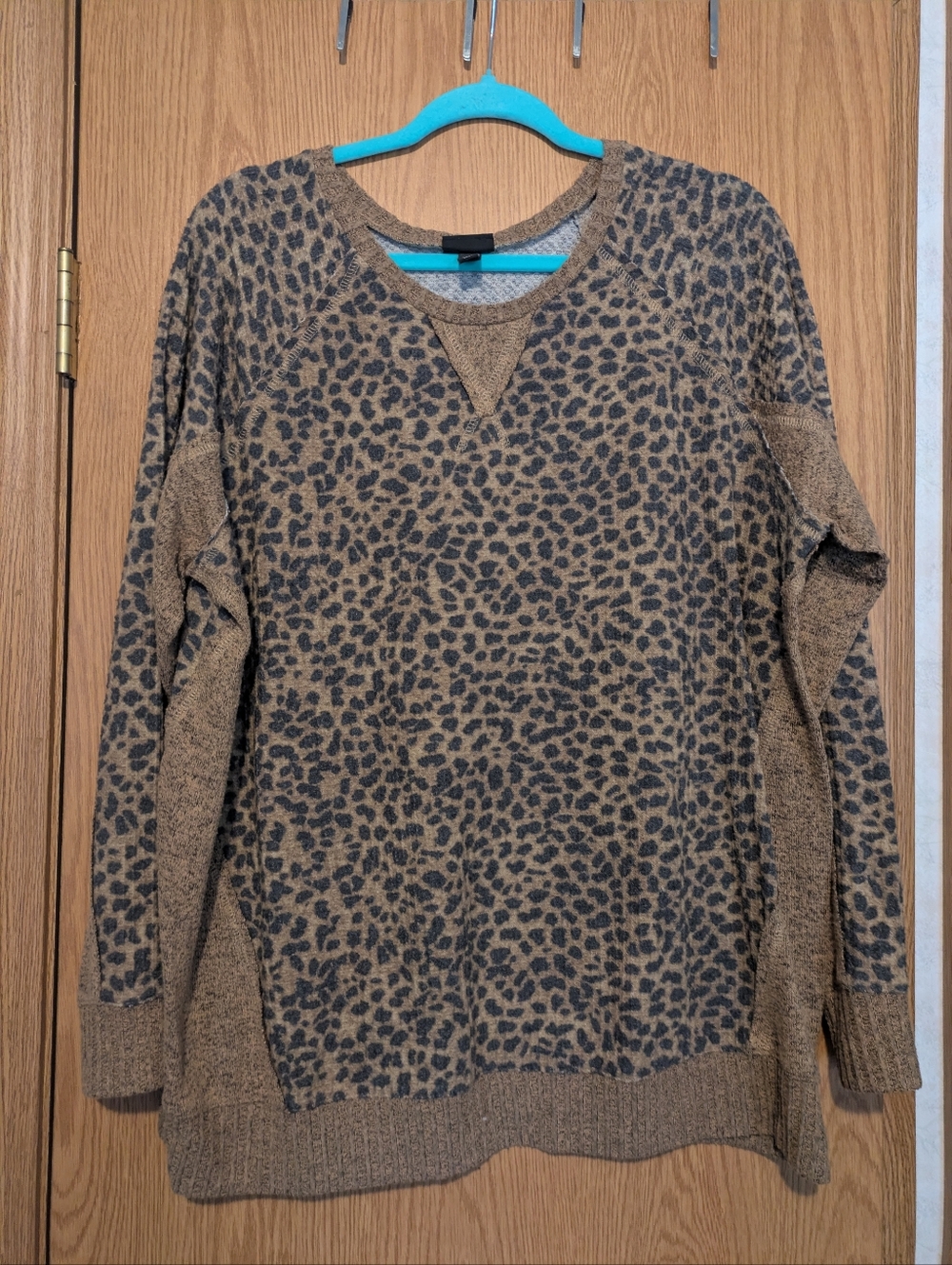 Torrid Leopard-Print Knit Sweater in Brown and Black
